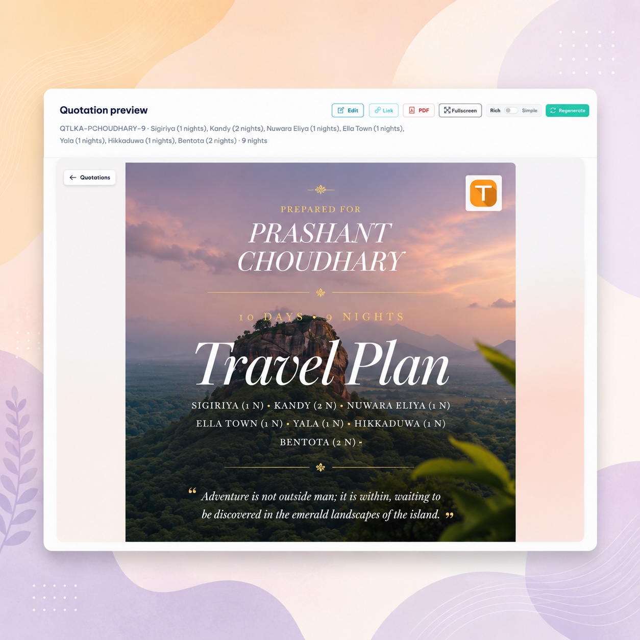 AI Itinerary Builder
